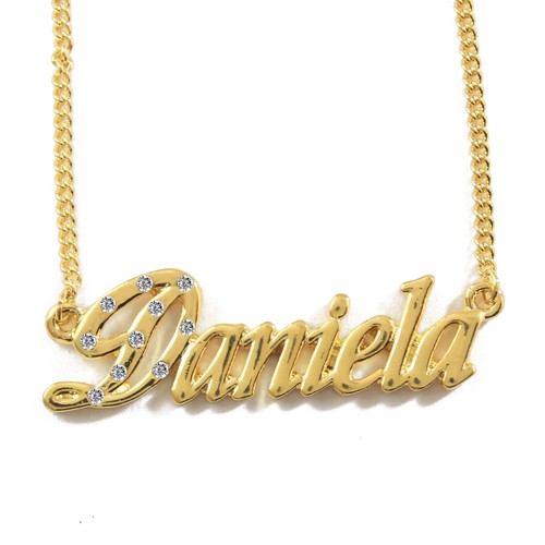 Collar en oro con DANIELA - de nombres regalos de Navidad joyería | eBay