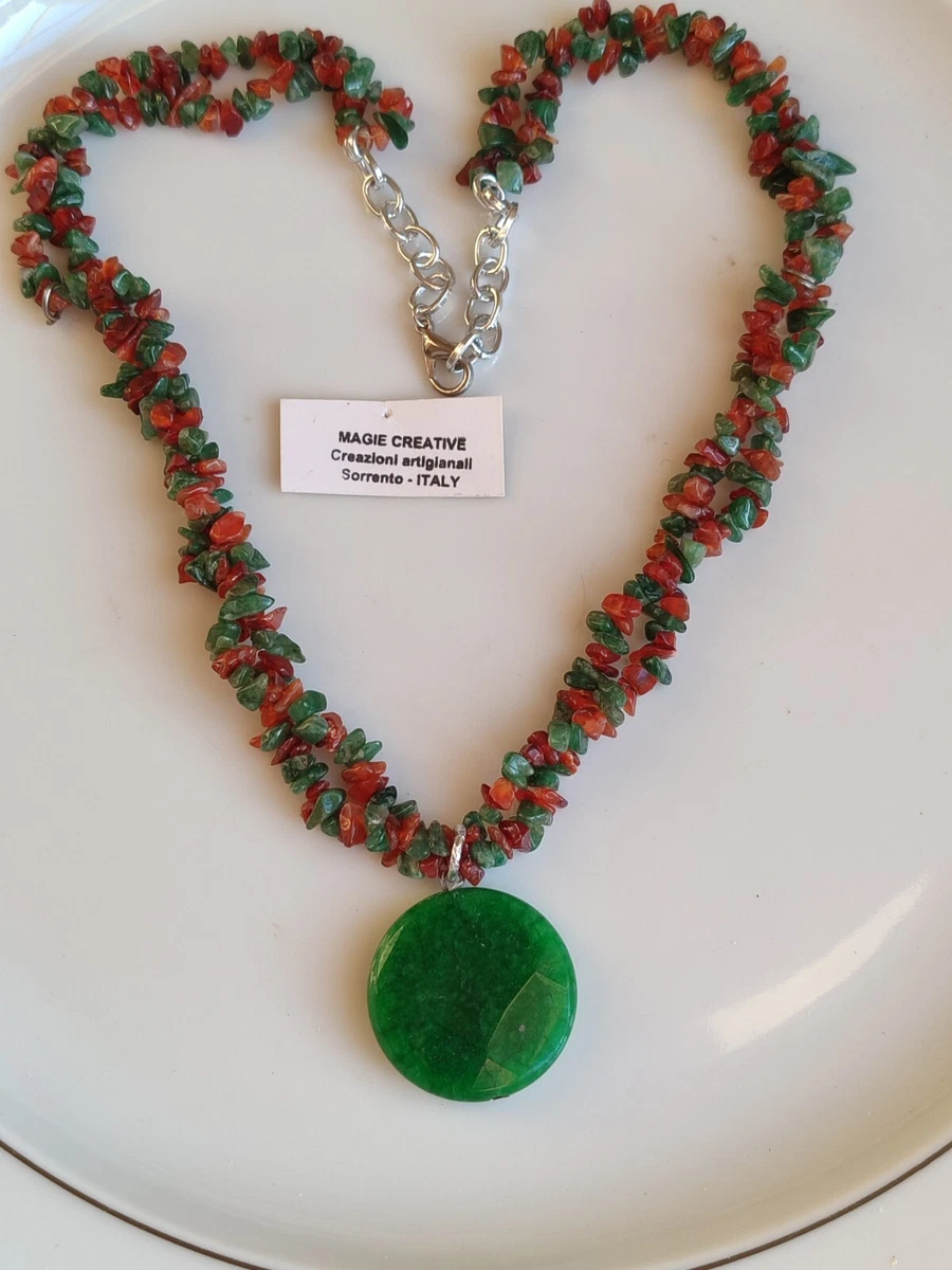 Collana Con Ciondolo In Giada Verde E Drago - Amuleto Di Protezione