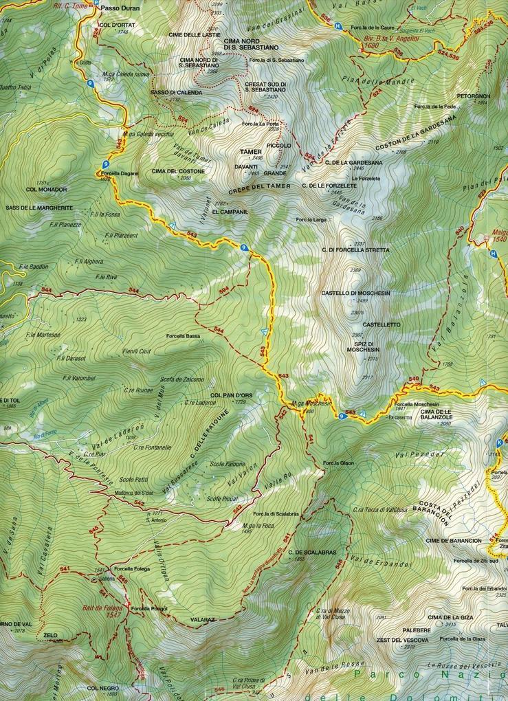 Thumbnail - 3d-wanderkarte Dolomiten-höhenweg 1 | 2022 | Deutsch, Englisch