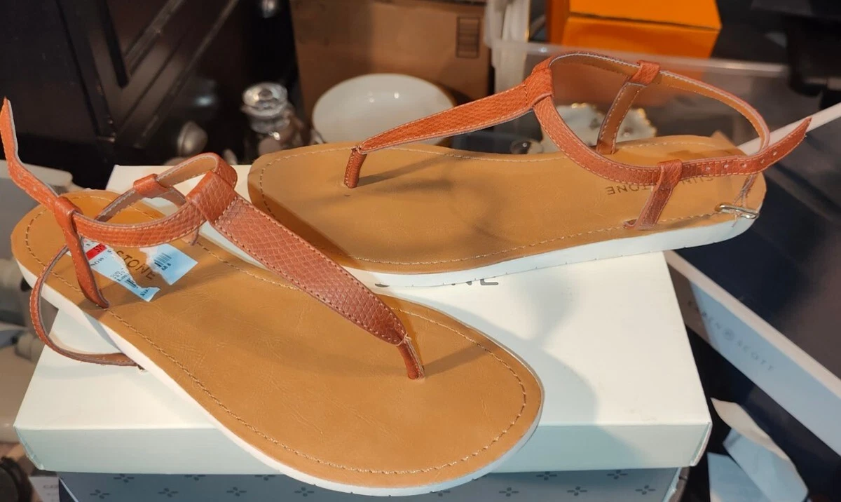 Macy's orange sandals store