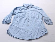 Fortune + Ivy Women's Hula Button Down Chambray Blouse LB3 Light Blue Small