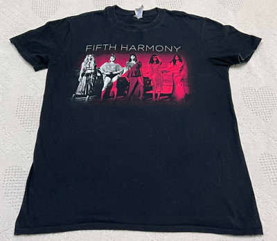 Fifth Harmony 7/27 Summer Tour 2016 Double Sided size M Medium Black T Shirt Tee