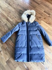 Women’s Duck Down 90%wool, 10 % Cotton, Hooded Winter Jacket Blue M Fournames