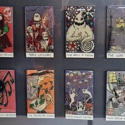 Disney WDI framed NBC Haunted Mansion Holiday TAROT CARDS 14 pin