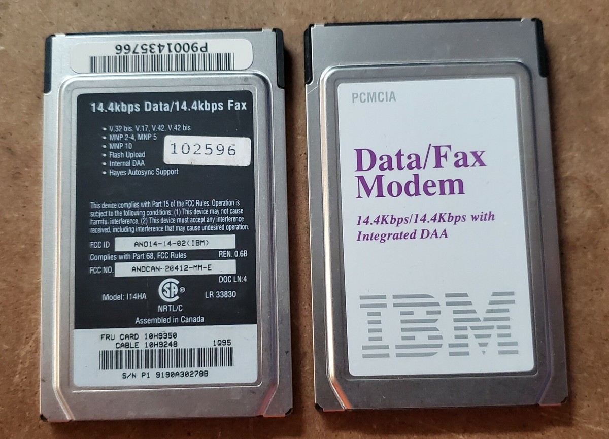 IBM 10H9350 I14HA Data/Fax Modem Integrated DAA PCMCIA PC