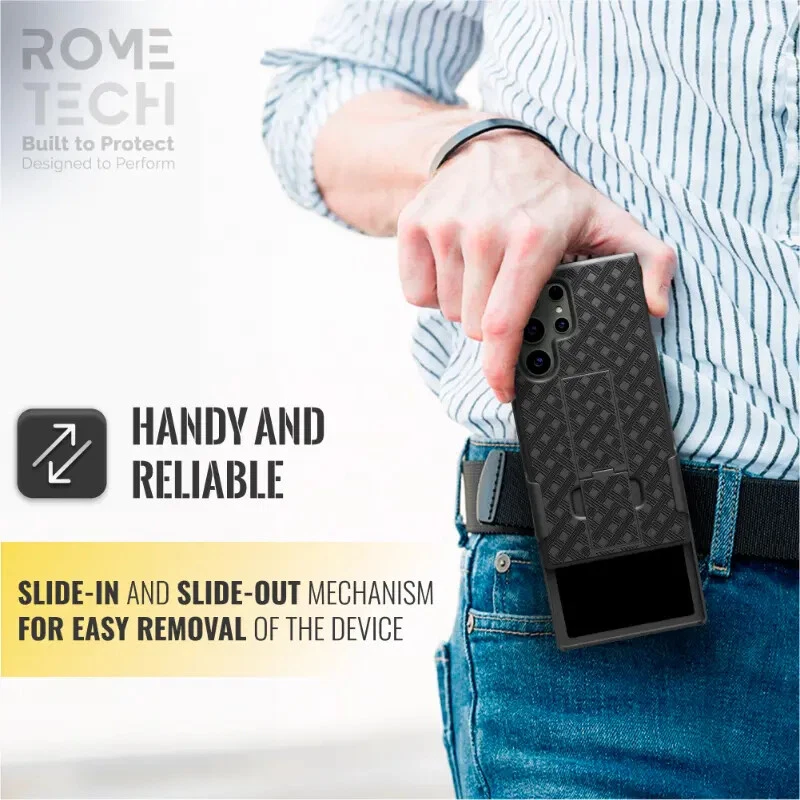 Funda híbrida con clip para cinturón para teléfono Galaxy S25 S24 FE S23 S22 S21 S20 Foto 2 de 4