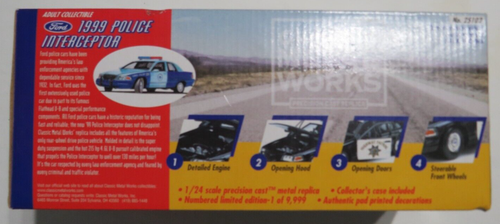 Coche modelo fundido a presión Ford Chicago Police Interceptor 1999 Classic Metal Works - Imagen 5 de 16