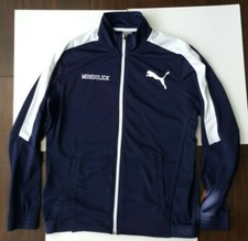 Puma Jacket Navy  White Stripe Size Large Pockets Full Zip Logo Style No 838605