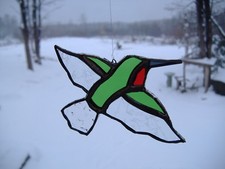 Hummingbird I, stained glass suncatcher