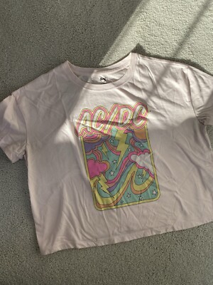 AC/DC Light Pink Graphic Tee | Medium | eBay