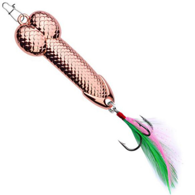 dick shaped fishing lures Spoon Penis Gag Gift Catches Giant Fish Bass Finder and can be fished effectively at depths of 180 Dick Bait Fishing Lure