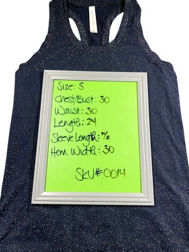 Athleta Tank Racerback S Momentum Shine blu navy scintillante senza cuciture orlo-grippers - Foto 12 di 12