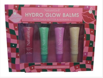 NatureWell Hydro Glow Balms, Shea Butter & Vitamin E 4x Berry Mint Vanilla Cran
