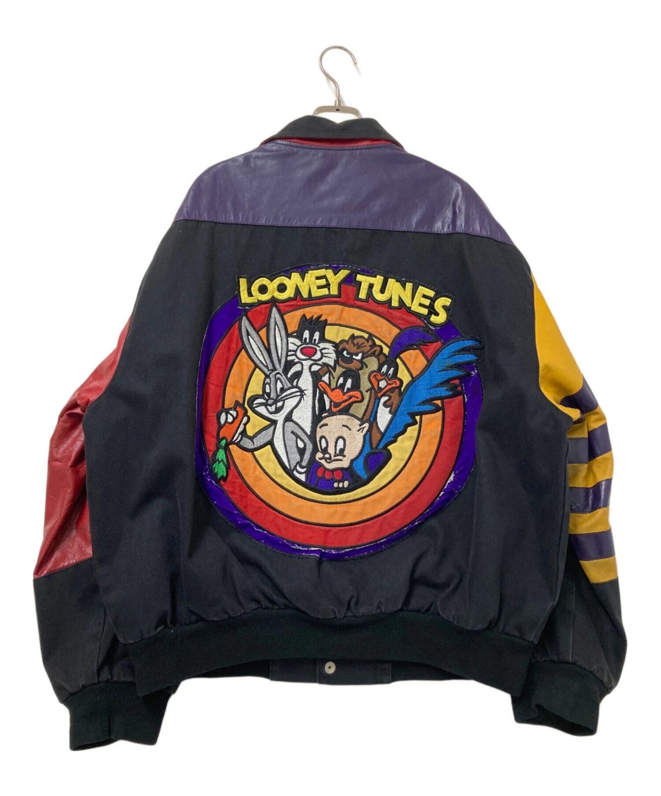 JEFF HAMILTON x LOONEY TUNES Collab Leather Switching Jacket Men's Size X Black - product detail image 2