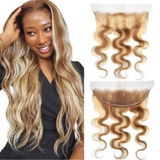 P27/613 Body Wave 13x4 Lace Frontal Human Hair Blonde Brazilian Hair extension