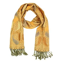 PASKMLNA Paisley Pattern Tow Layered Woven Pashmina Shawl Scarf Wrap Stole A1831