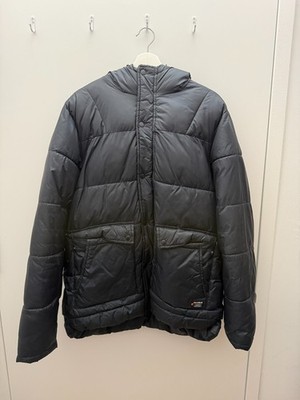 Pull&Bear Mens Large Black Hooded Puffer Jacket Fleece Lined Winter Coat