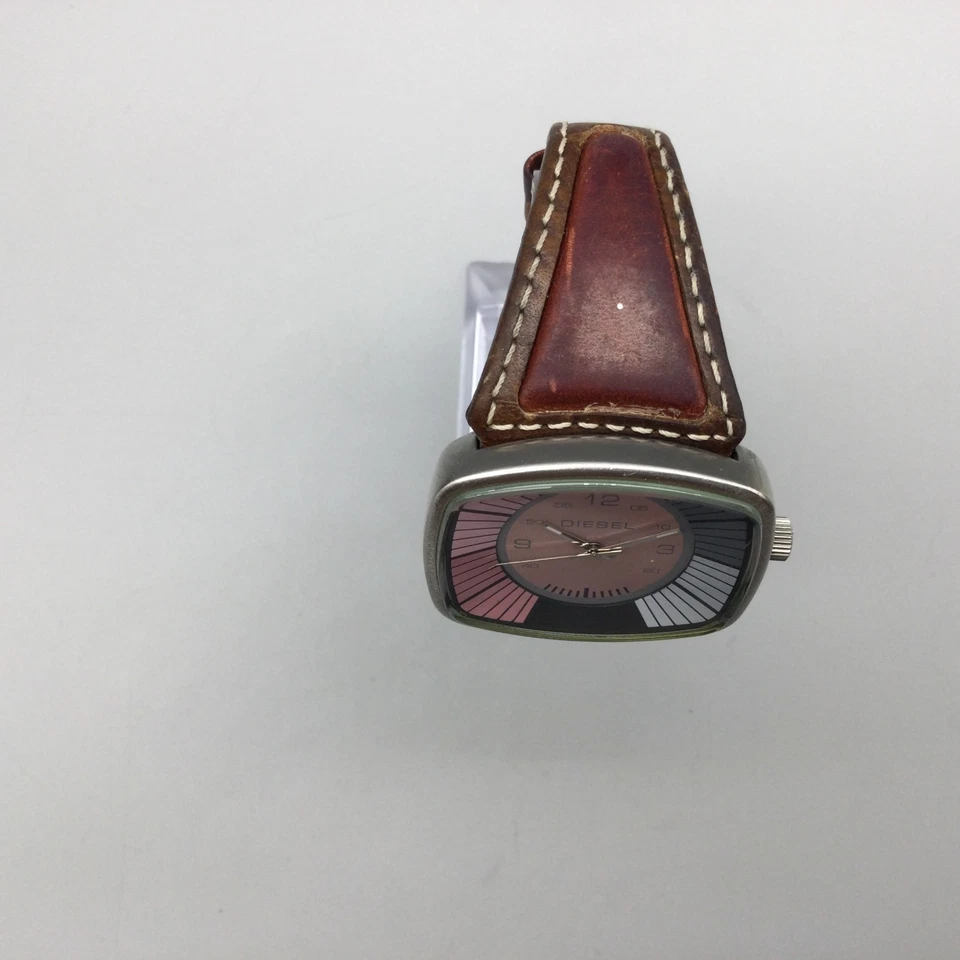 Diesel Watch Women 38mm Pink Blue Dial Silver Tone Leather DZ-3028 New Battery - Image 3 of 4