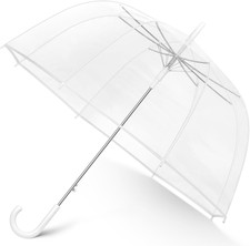 52 Inch Large Canopy Clear Bubble Umbrellas, High-Visibility Transparent Dome Co