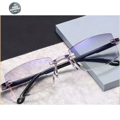 2026 Bifocal Progressive Reading Glasses Diamond-cut Men Blue Light Blocking