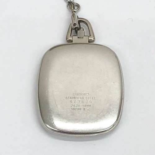 M9A SEIKO Pocket Watch 2621 5190 973636 Men s White Silver Watch 3 Hands Quartz - Picture 2 of 3