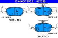 ATE Bremsbelagsatz Scheibenbremse 13.0460-7350.2 FüR Mazda CX 30 DM DT ED BP MX