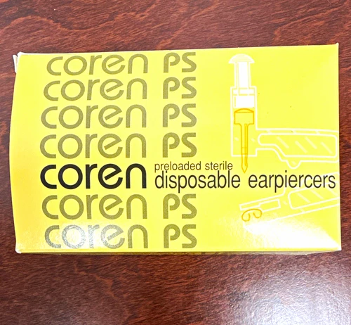 Coren PS Preloaded Sterile Disposable Earpiercers 24kt Gold Plated 12 MPN 575 - product listing photo