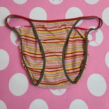 VTG VS PINK Graphic Cotton Double String Bikini Panty Size M