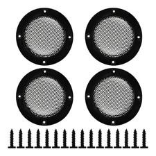 4PCS Black Speaker Grill Covers, Round Metal Mesh Guard Protectors, 2  