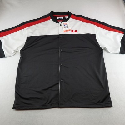 Vintage 90s Fila Shirt Jersey XL Button Up Warm Up Basketball Deadstock