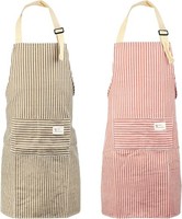 KochschüRze Verstellbar LatzschüRze Mit Taschen 2 StüCk Herren Damen Kochen