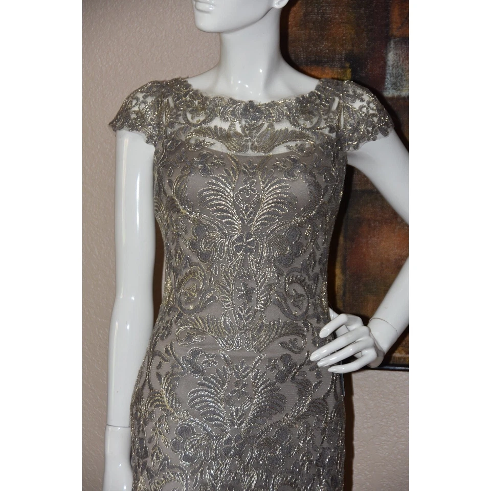 Tadashi Shoji Mother of the Bride, Evening, Prom Adena Corded Embroidery Gown 4P - Image 3 of 4