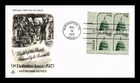 Dr Jim Stamps FDC Americana Series 9c Right To Assemble Plate Block ArtCraft