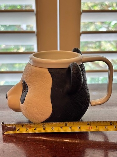 Vintage 90s Applause "Panda Bear" Head Plastic Kids Cup 3.5 inch Zoo Souvenir - Picture 2 of 6
