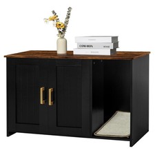 DWANTON Litter Box Enclosure, Cat Litter Box Furniture Hidden, with Scratching M