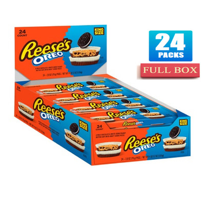 Full Box 24x Packs REESE'S OREO Milk Chocolate King Size Butter Cups - 2.8oz