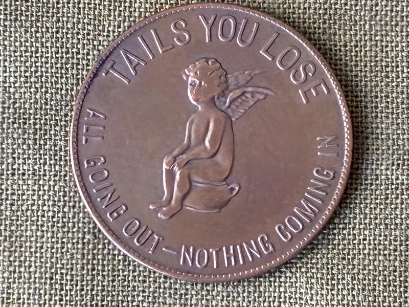 COLLECTIBLE CASCARETS CCC “Heads I Win/Tails You Lose” MEDAL/TOKEN~SUPERB COND
