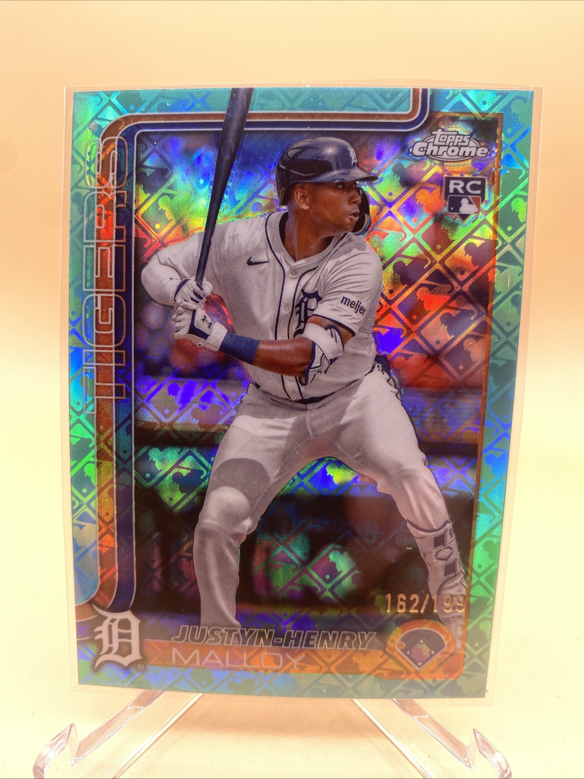 2025 Topps Chrome Logofractor - Justyn-Henry Malloy #224 Aqua Refractor 199 (RC)