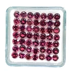 50 Pcs Natural Rhodolite Garnet 4mm Round Cut Loose Untreated Gemstones Lot