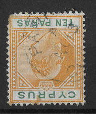 Cyprus 1906 EDVII 10pa SG61aw Used (Fault)