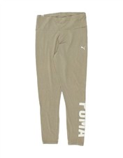PUMA Womens Graphic Leggings UK 16 Large Beige Cotton CG23