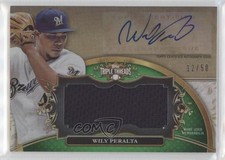 2013 Topps Triple Threads Jumbo Relics Emerald 12/50 Wily Peralta Auto 2a8