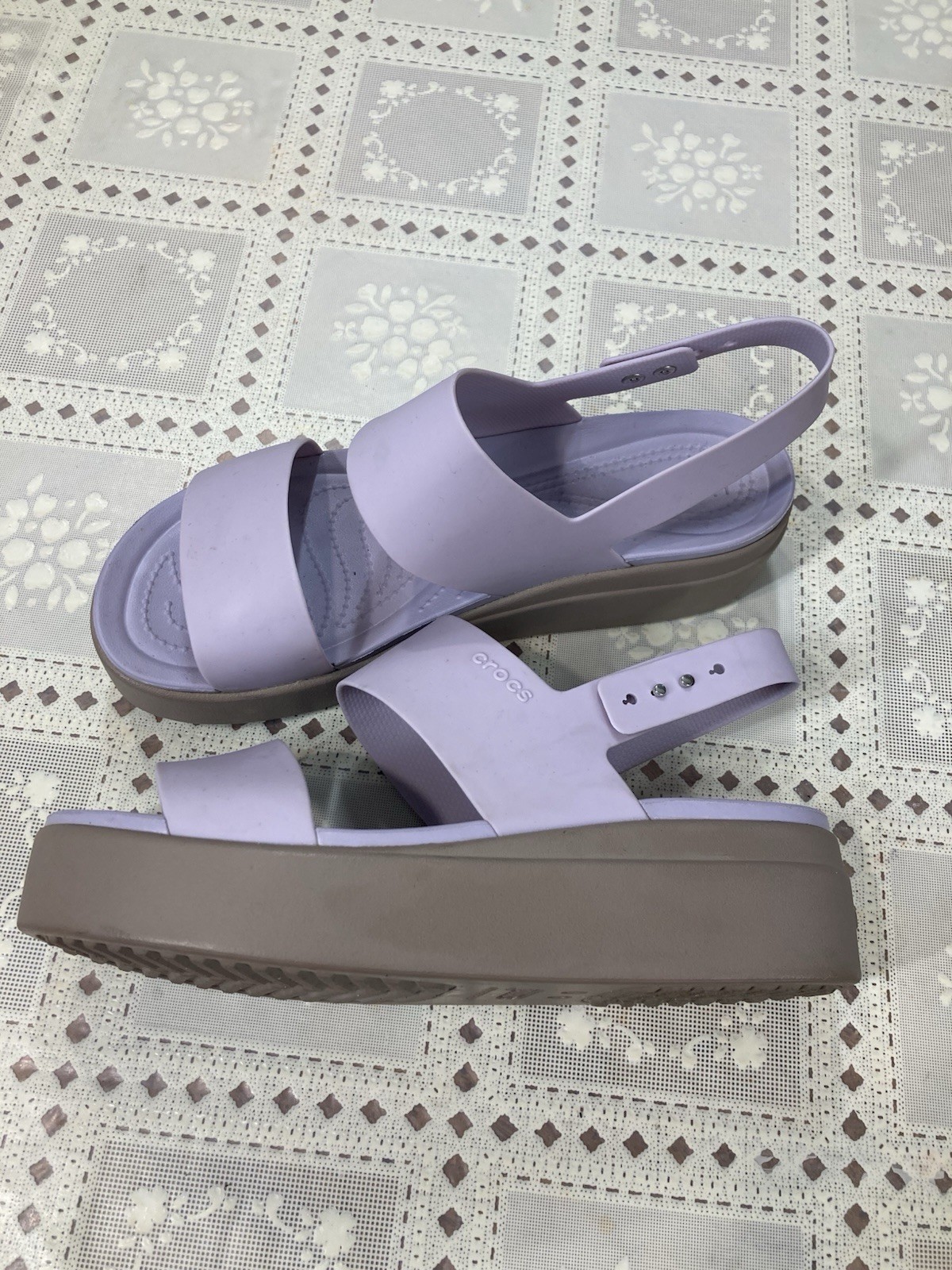 Crocs Womens Purple Platform Slingback Sandals Size 11