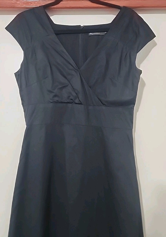 David Lawrence Black Cotton Fit & Flare Maxi Dress Size 12