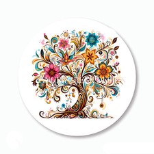 Floral Tree of Life Envelope Seals Scrapbook Stickers Summer Flowers Tree Favors
