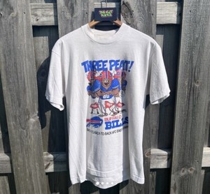 Vintage 1990 Screen Stars 3 Peat Cartoon T-Shirt White Large