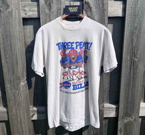 Vintage 1990 Screen Stars 3 Peat Cartoon T-Shirt White Large