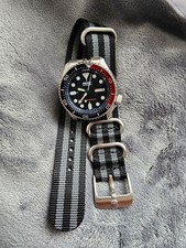 22mm Black Gray Nylon Watch Strap For Seiko Skx007 Skx009 Watchband Replacement