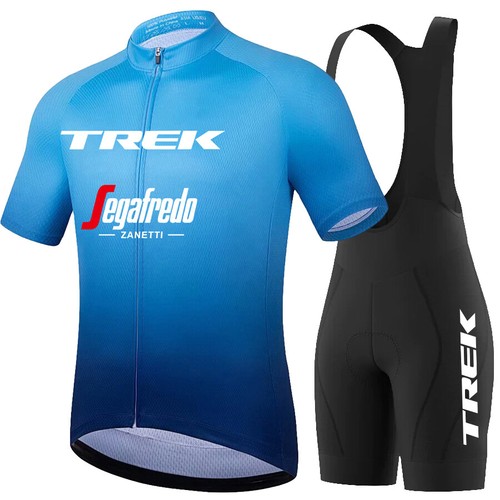 Men Cycling Jersey Bib Shorts Sets Blue Men Riding Tops Gel Pad Shorts Kits 2024 - Picture 7 of 8