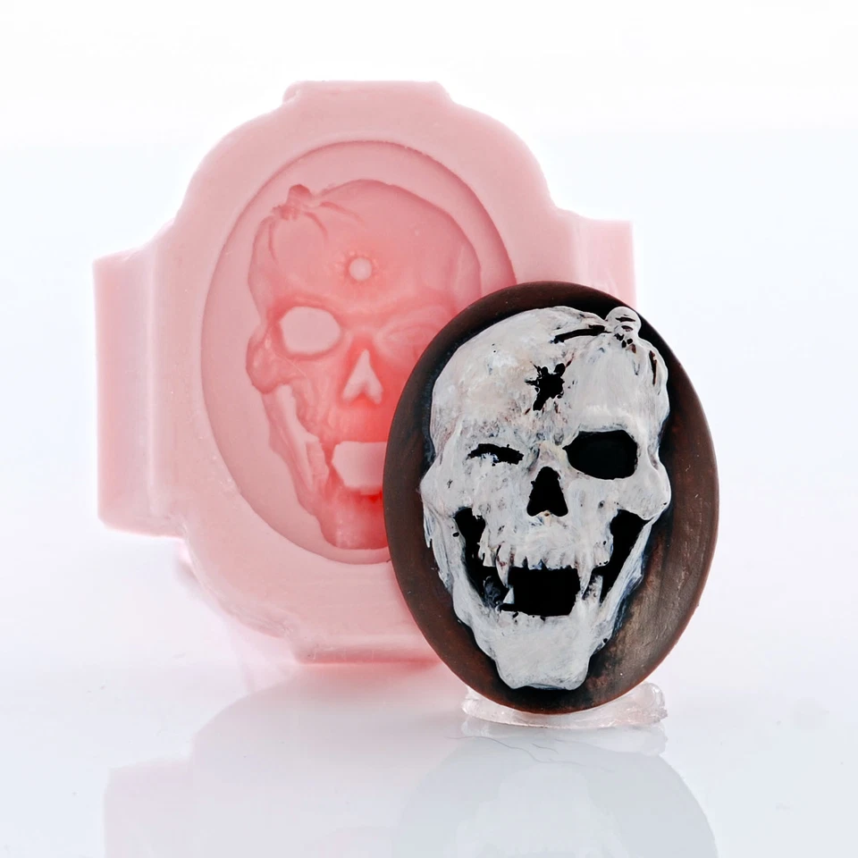 Molde de silicona camafeo calavera - Joyería resina polímero arcilla epoxi - seguro para alimentos (550) Foto 4 de 4